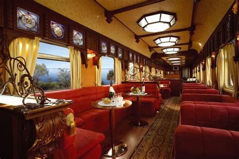 Golden Eagle Train Bar Lounge Car with its famous red sofa. | Luxury ...