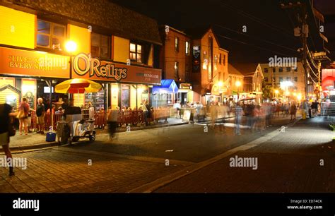 George street Night life in Saint Johns, Newfoundland, Canada Stock Photo, Royalty Free Image ...