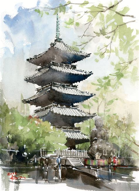 Kazuo Hasegawa | Watercolor landscape paintings, Architecture painting ...