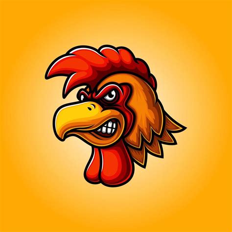 Rooster head mascot logo design 4857842 Vector Art at Vecteezy