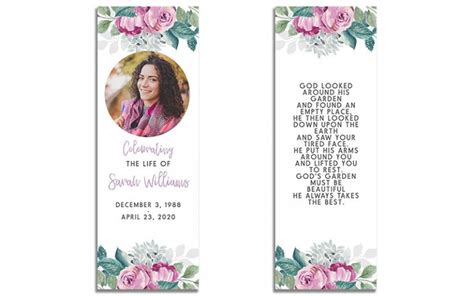 Memorial Bookmarks for Funerals: Examples, Tips, & Templates » Urns ...