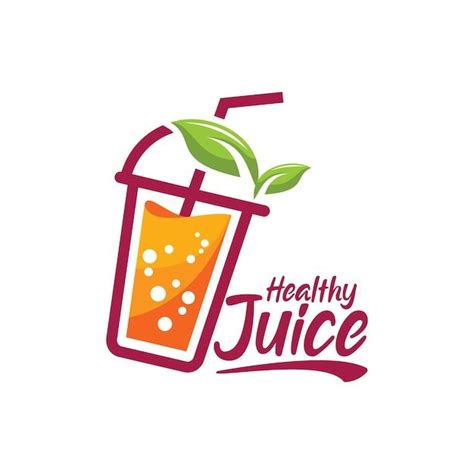 the logo for healthy juice, which is designed to look like a glass with ...