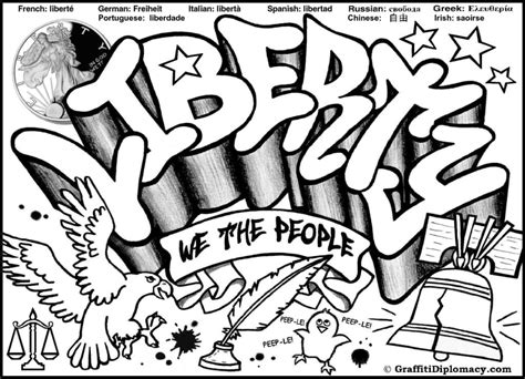 free graffiti coloring page Liberty Graffiti free coloring printable for kids - graffiti ...