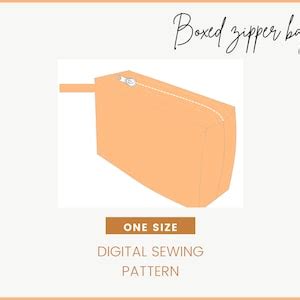 DIY Pdf Sewing Pattern Boxed Zipper Cosmetic Bag, Travel Zipper Bag, Easy Bag Pattern - Etsy