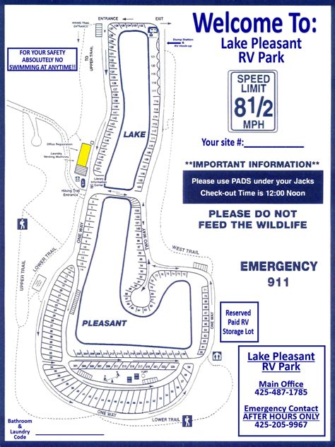 Park Map of Lake Pleasant RV Park | RV Camping in Bothell WA