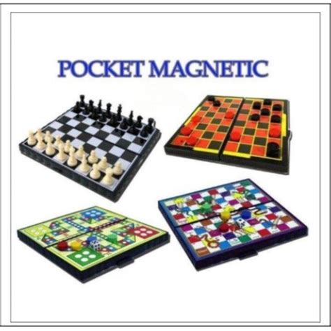 NEW POCKET MAGNETIC GAME SET Dam Ular Dam Haji Aji Catur Chess Dadu Duel | Lazada