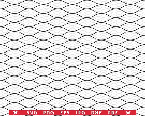 SVG Wavy Black Lines, Seamless Pattern, Digital Clipart, Files Eps, Jpg ...