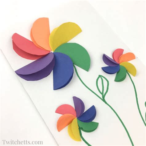 How to make easy rainbow paper flowers for kids - Twitchetts