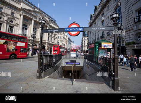 Piccadilly Circus Tube Station entrance, Central London England, UK Stock Photo - Alamy