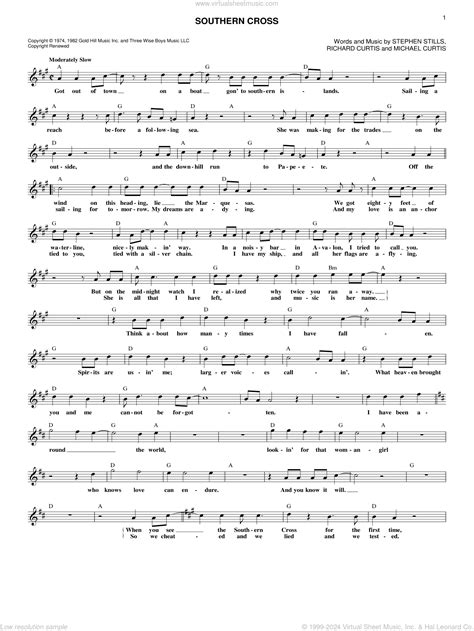 Southern Cross sheet music (fake book, (intermediate) (fake book)