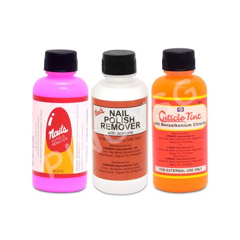 1 Cuticle Remover 60ml, 1 Nail Polish Remover 60ml, 1 Merthiolate 60ml (Set)