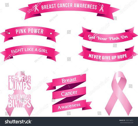 Breast Cancer Awareness Slogans Abstract Vector Stock Vector 183714812 ...