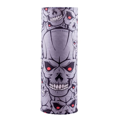 Skull Bandana for Men & Women Face Mask Headwrap Buff (Grey)