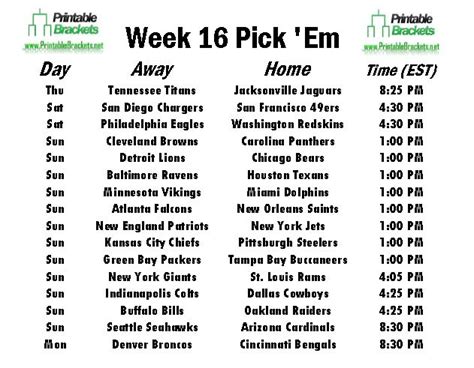 NFL Pick Em Week 16 | Pro Football Pick Em Week 16