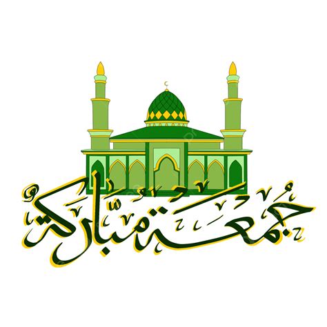 Jumma Mubarak Hd Transparent, Green Mosque Jumma Mubarak, Mosque, Travel, Islamic PNG Image For ...