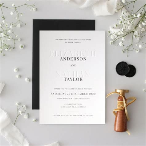 Embossed Wedding Invitations | Custom Designs, Free Samples