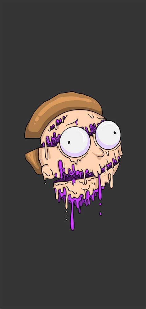 Download Melting Face Rick And Morty Stoner Wallpaper | Wallpapers.com