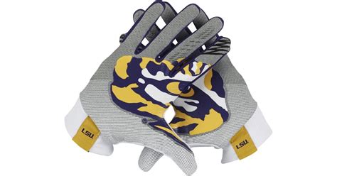 Nike Stadium (lsu) Football Gloves in Gray for Men | Lyst