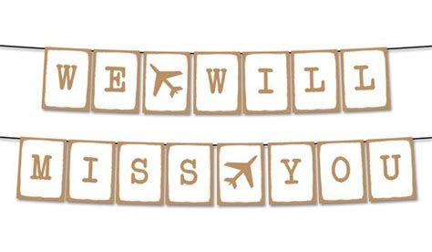 We Will Miss You Plane kraft Paper Typewriter Printable Party Banner ...