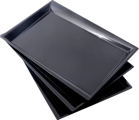 Amazon.com: 12 pack plastic serving tray, 15"x10" black plastic tray ...