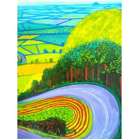 David Hockney Offset Lithograph Print Pop Art Museum Poster " Garrowby Hill " 1998 | Chairish