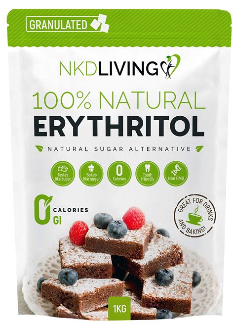 100% Natural Erythritol 1 Kg (2.2 lb) Granulated ZERO Calorie Sugar ...