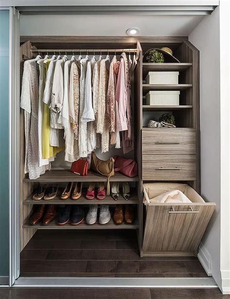 Condo Closet with Stacked Floating Shoe Shelves - Transitional - Closet ...