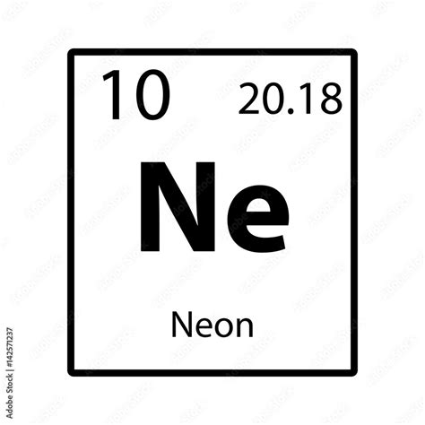 Neon periodic table element icon on white background vector Stock Vector | Adobe Stock