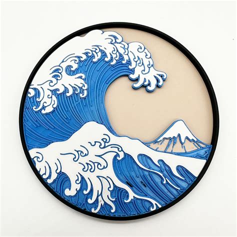 3D print The Great Wave of Kanagawa • made with Bambulab X1-carbon・Cults