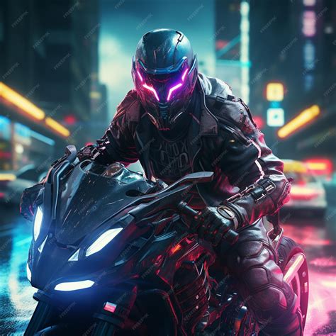 Premium AI Image | Digital future art of a cyberpunk rider on a future ...