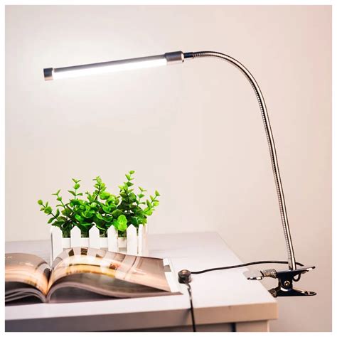 6W 18LED 3 Level Dimmable LED Desk Lamp USB Adjustable Clip on Light Eye Care Clamp Lamp with ...