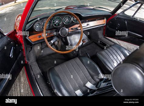 1966 Porsche 911 classic German air cooled sports car interior Stock ...