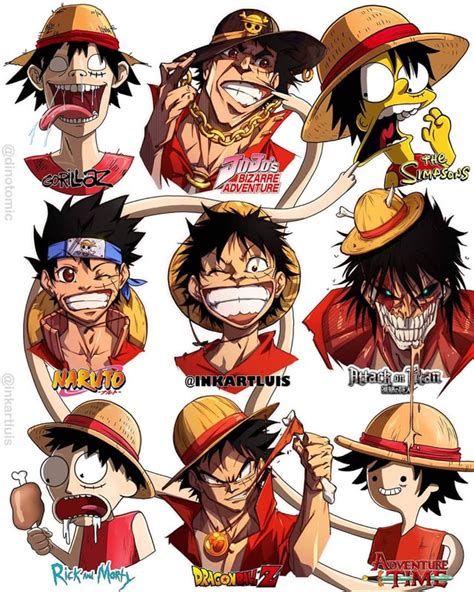 Monkey D. Luffy in Different Cartoon and Anime Shows : r/OnePiece