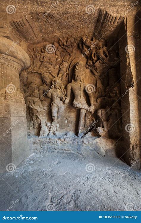 Elephanta Cave Carving, Elephanta Island, Mumbai Stock Image - Image of ...