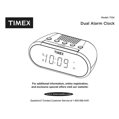 Timex T124 Dual Alarm Clock User Manual