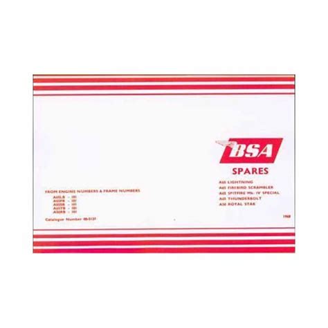 BSA A65 A50 1968 Parts Book - BSA Manuals