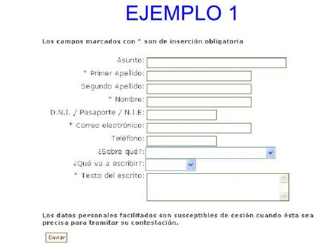 Ejemplos De Formularios