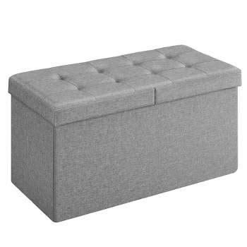 Songmics 46.5" Storage Ottoman Bench Long Bed End Stool Light Gray : Target