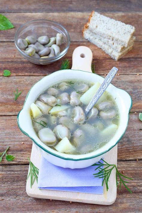 Broad bean soup stock photo. Image of vegetable, homemade - 153778758