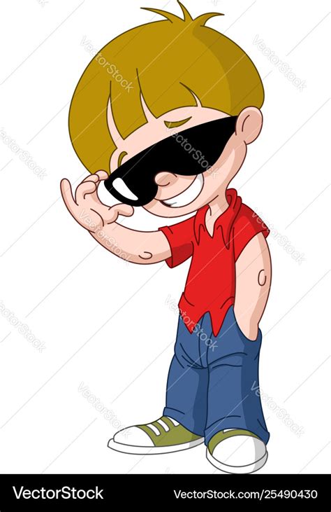 Kid with sunglasses Royalty Free Vector Image - VectorStock