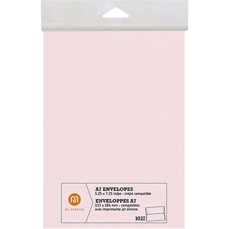 M by Staples®, Envelopes, A7, Pink, 10/pack, (10833002) at Staples