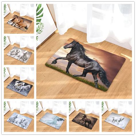 New Welcome Mats 9S tyles Horse Print Doormats Bathroom Kitchen Carpet Home Floor Mats Living ...