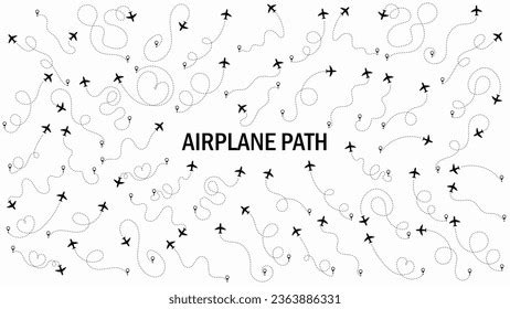 Airplane Aeroplane Routes Path Set Travel Stock Vector (Royalty Free) 2363886331 | Shutterstock