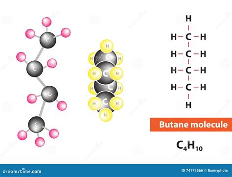 Butane molecular structure stock vector. Illustration of hydrogen - 74172666