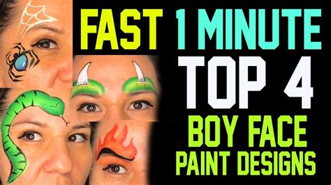 4 Easy Fast Boys Face Painting Ideas Tutorial - YouTube