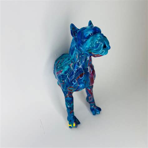 Blue Dog Statue 3D Sculpture Frame Home Decor Colorful Wall Art 3d Art Wall Decor Colorful ...