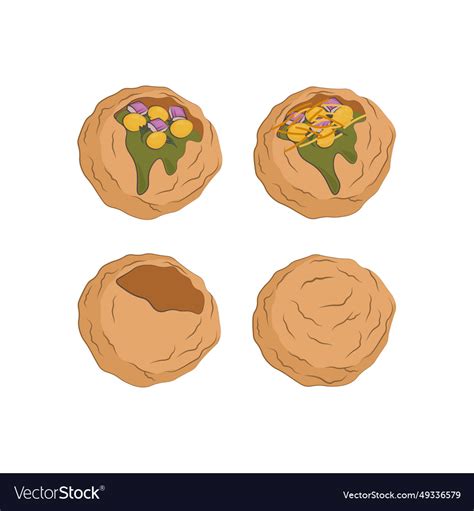 Simple cartoon indian food pani puri Royalty Free Vector