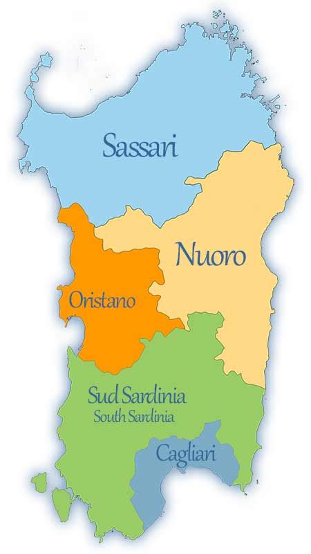 Sardinia Provinces Map | Wandering Sardinia