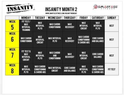 Insanity Workout Schedule | Smart Ass Fitness