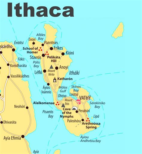 Ithaca sightseeing map - Ontheworldmap.com